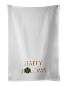 NEW Fox Terrier - Toy - Dog Face Happy Holidays Christmas Kitchen Towel Set of 2 White Dish Towels Decorative Bathroom Hand towel for Hand, Face,