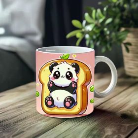 1pc_Panda Toast ceramic cup 11 ounces, coffee/tea/wine glass, suitable for Valentine's Day, birthdays, home decor,