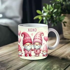 1pc_Valentine's Day Mascots ceramic cup 11 ounces, coffee/tea/wine glass, suitable for Valentine's Day, birthdays,