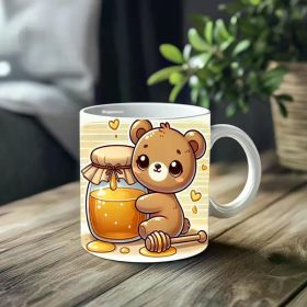 1pc_Bear Hugs Honey Jar ceramic cup 11 ounces, coffee/tea/wine glass, suitable for Valentine's Day, birthdays,