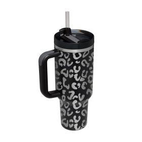 40oz Adventure Quencher Tumbler Thermos Vacuum Cups With Handle Stainless Steel Travel Water Cup Stay Ice Cold Car Coffee Mug (Capacity: 1000-1500ml, Color: 19)